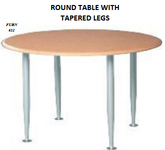 ROUND TABLE WITH TAPERED LEGS