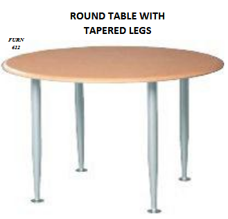 ROUND TABLE WITH TAPERED LEGS