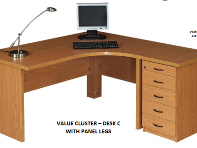 VALUE CLUSTER - DESK C WITH PANEL LEGS