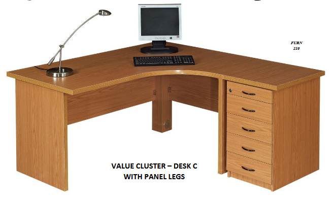 VALUE CLUSTER - DESK C WITH PANEL LEGS