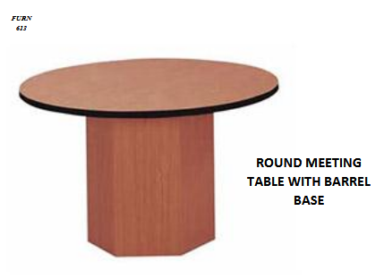 ROUND MEETING TABLE WITH BARREL BASE