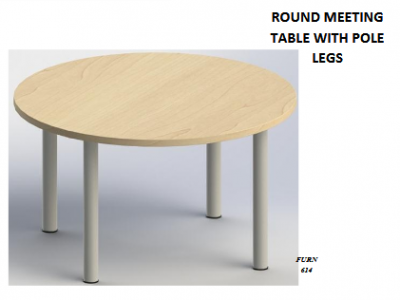 ROUND MEETING TABLE WITH POLE LEGS