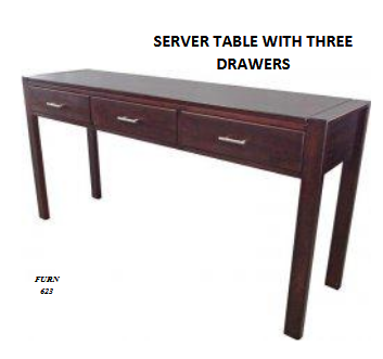 SERVER TABLE WITH THREE DRAWERS