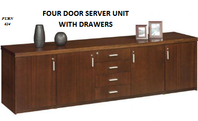 FOUR DOOR SERVER UNIT WITH DRAWERS