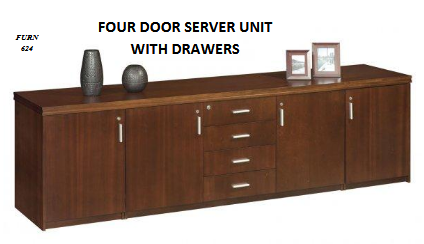 FOUR DOOR SERVER UNIT WITH DRAWERS