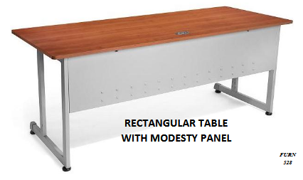 RECTANGULAR TABLE WITH MODESTY PANEL