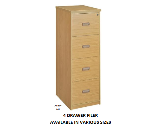 4 DRAWER FILER AVAILABLE IN VARIOUS SIZES