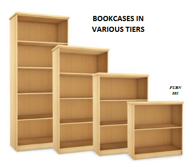 BOOKCASES IN VARIOUS TIERS