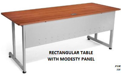 RECTANGULAR TABLE WITH MODESTY PANEL